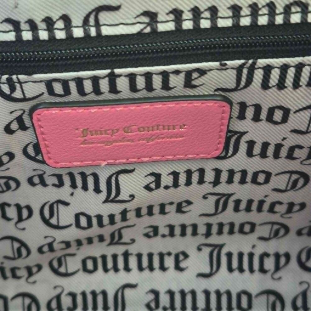 Juicy Couture Strawberry Monogram Satchel Crossbody Bag Pink Trim NWT - Picture 9 of 10